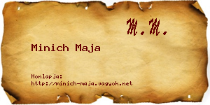 Minich Maja névjegykártya